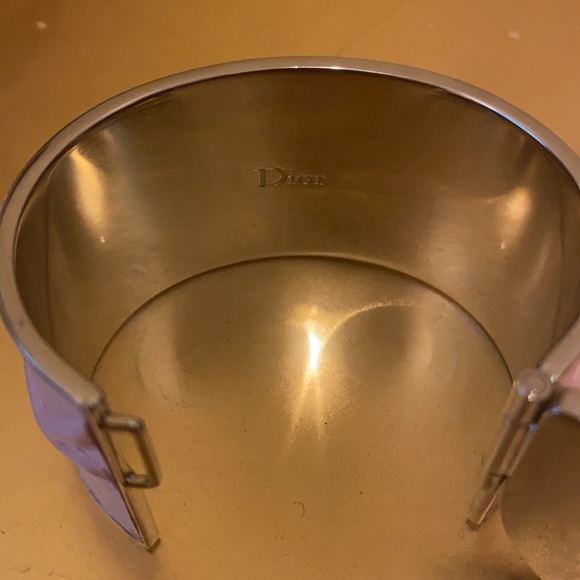 DIOR 💯% authentic diorama pink metal/leather cuff - Picture 12 of 13